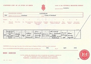 Stanley's Birth Certificate